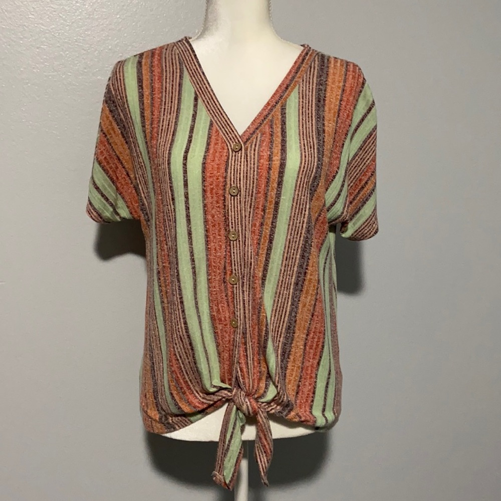 “Another Reason”, button down with waist tie top